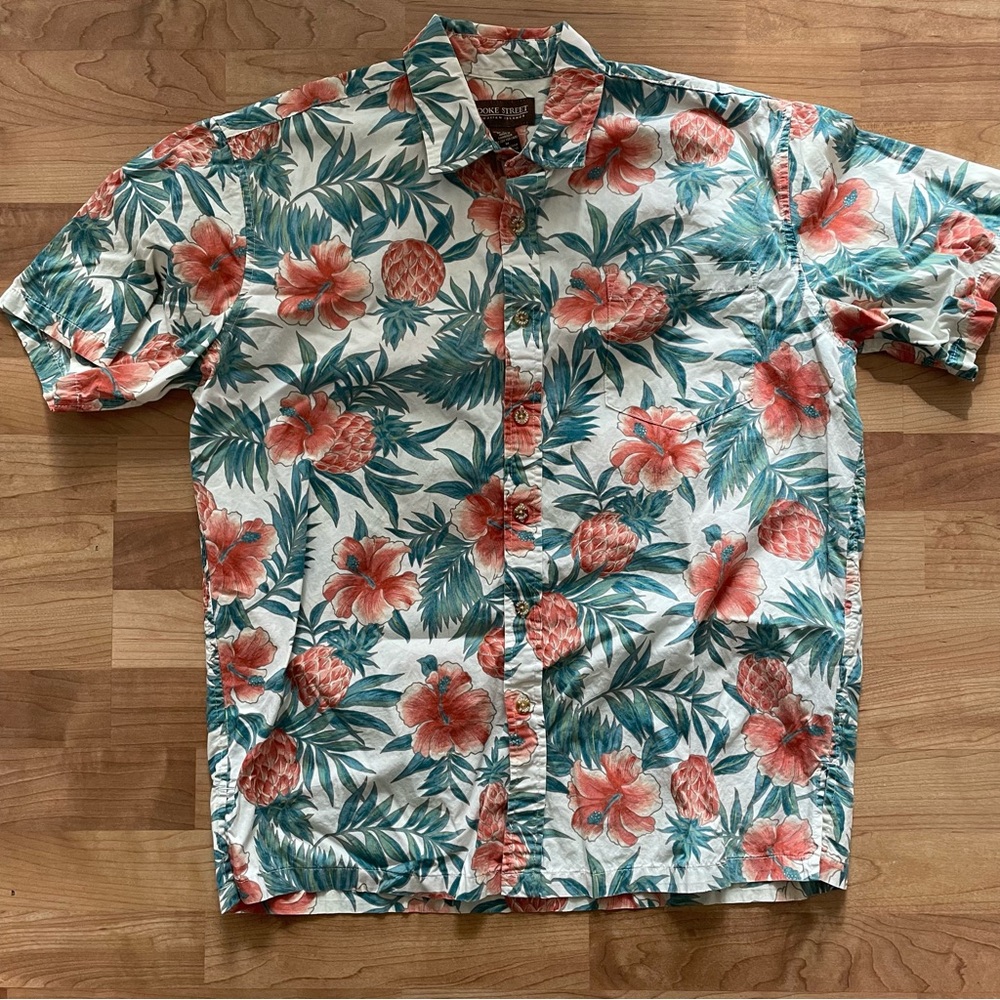 Tropical Floral Men's Casual Button Down Shirt